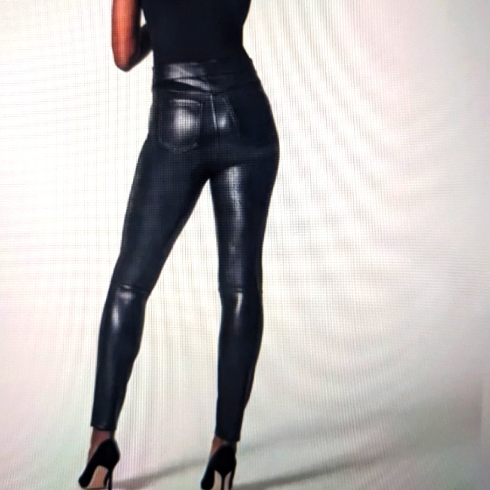 SPANX Petite Leather-Like Ankle Skinny Pants